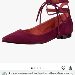 Frye Sienna Ghillie Ballet Suede Bordeaux Size 7 Worn once